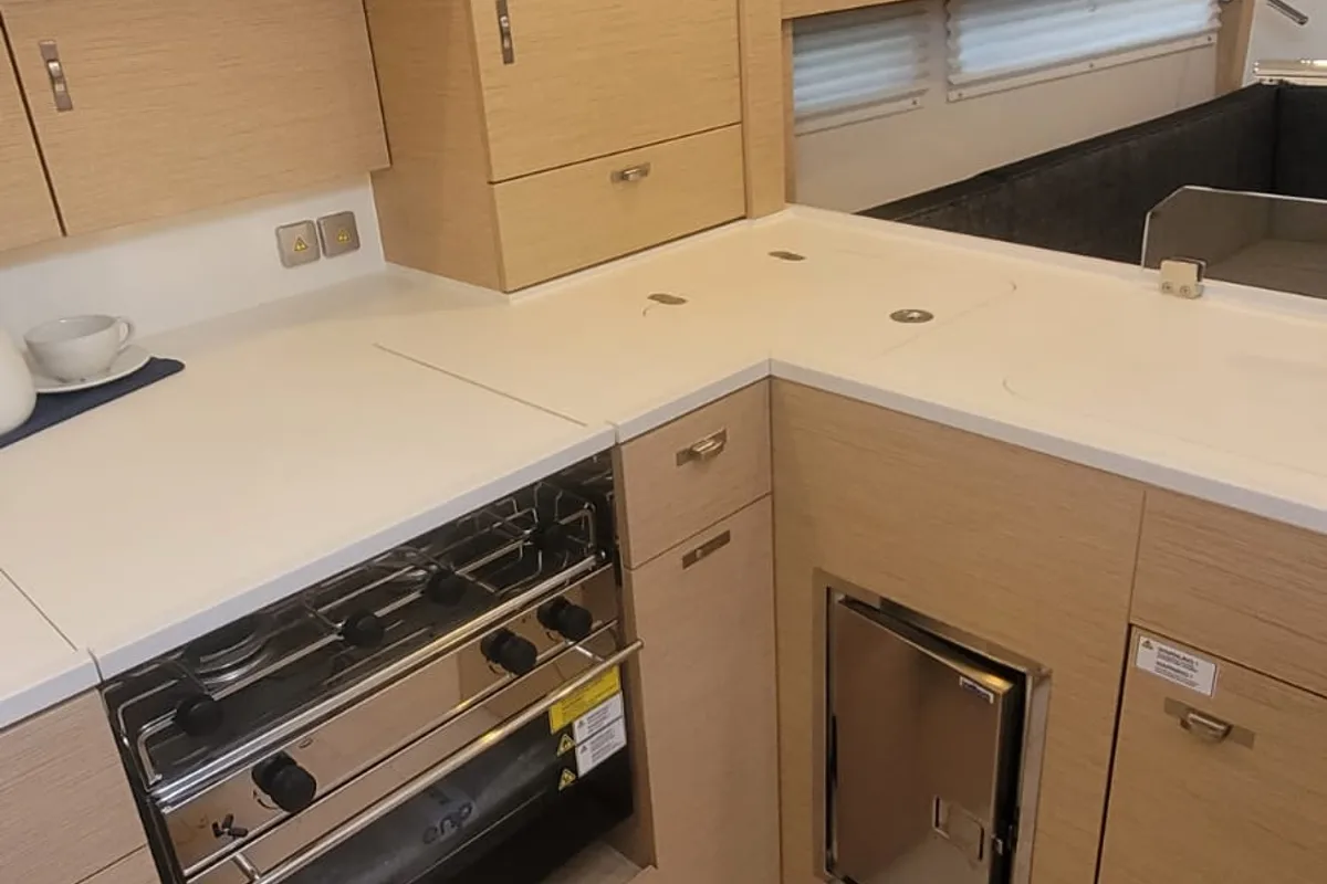 Galley of no_name, a Hanse Yachts Hanse 360 sailboat at Rosignano Solvay, Italy