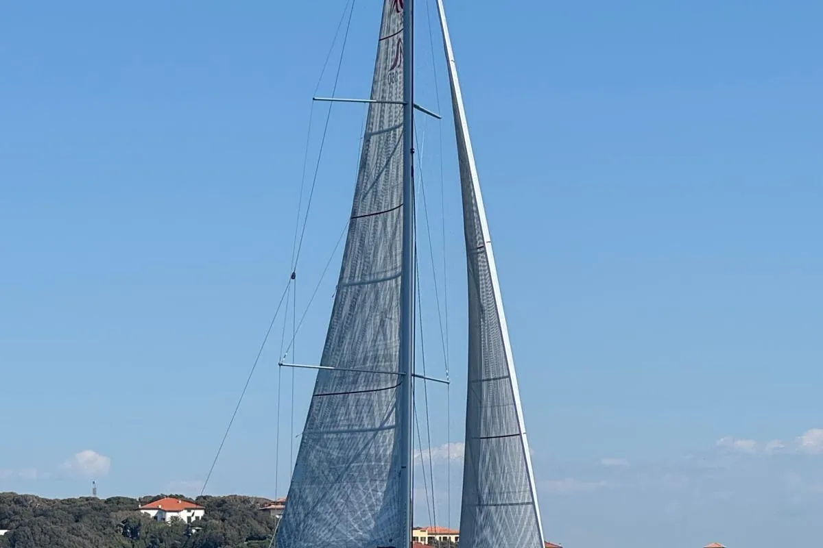 Exterior view of no_name, a Hanse Yachts Hanse 360 sailboat at Rosignano Solvay, Italy
