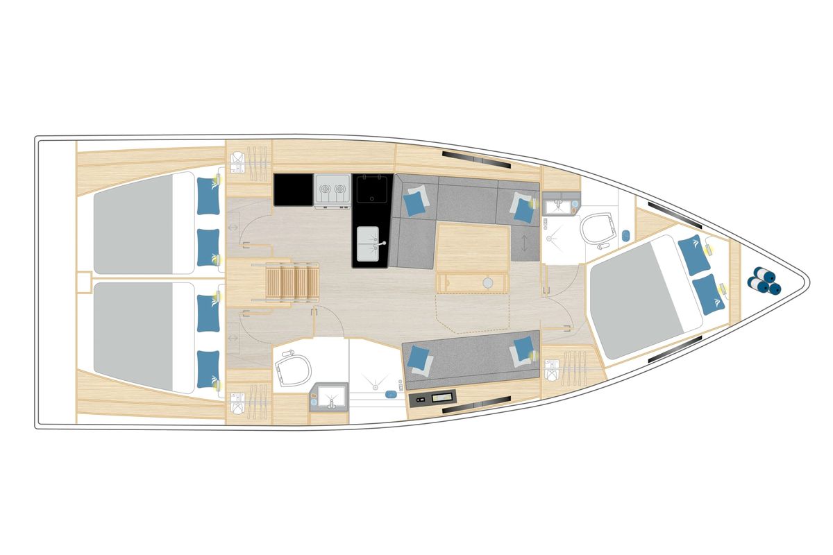 Exterior view of no_name, a Hanse Yachts Hanse 360 sailboat at Rosignano Solvay, Italy