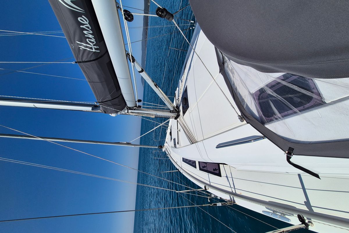 Deck of no_name, a Hanse Yachts Hanse 360 sailboat at Rosignano Solvay, Italy