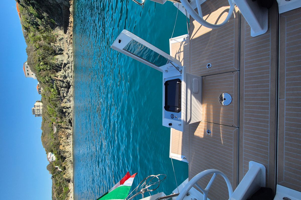 Deck of no_name, a Hanse Yachts Hanse 360 sailboat at Rosignano Solvay, Italy