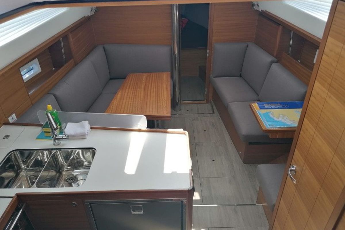 Salon of Top Secret, a Elan Impression 40.1 sailboat at Primošten, Croatia