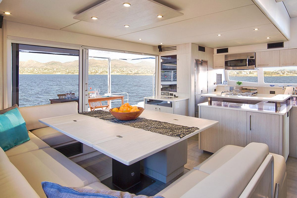 Salon of Moorings 5800 Crewed, a Leopard 58 catamaran at Road Town, British Virgin Islands