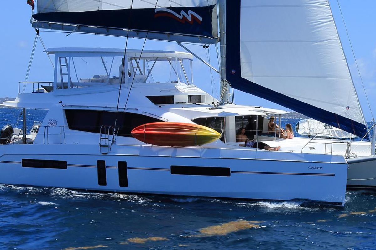 Exterior view of Moorings 5800 Crewed, a Leopard 58 catamaran at Road Town, British Virgin Islands
