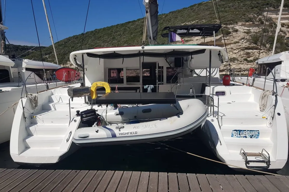 Blue Diamond, a Lagoon Lagoon 450 Sport catamaran at Pianottoli-Caldarello, France
