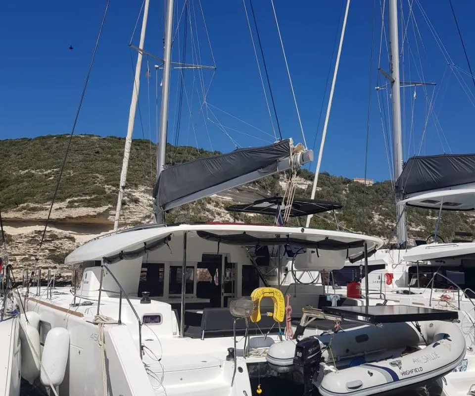 Blue Diamond, a Lagoon Lagoon 450 Sport catamaran at Pianottoli-Caldarello, France