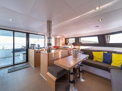 Galley of Pax, a Dufour 48 Catamaran catamaran at Primošten, Croatia