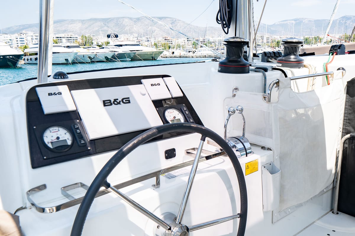 Galley of Anemi, a Lagoon 42 catamaran at Municipal Unit of Nea Peramos, Greece