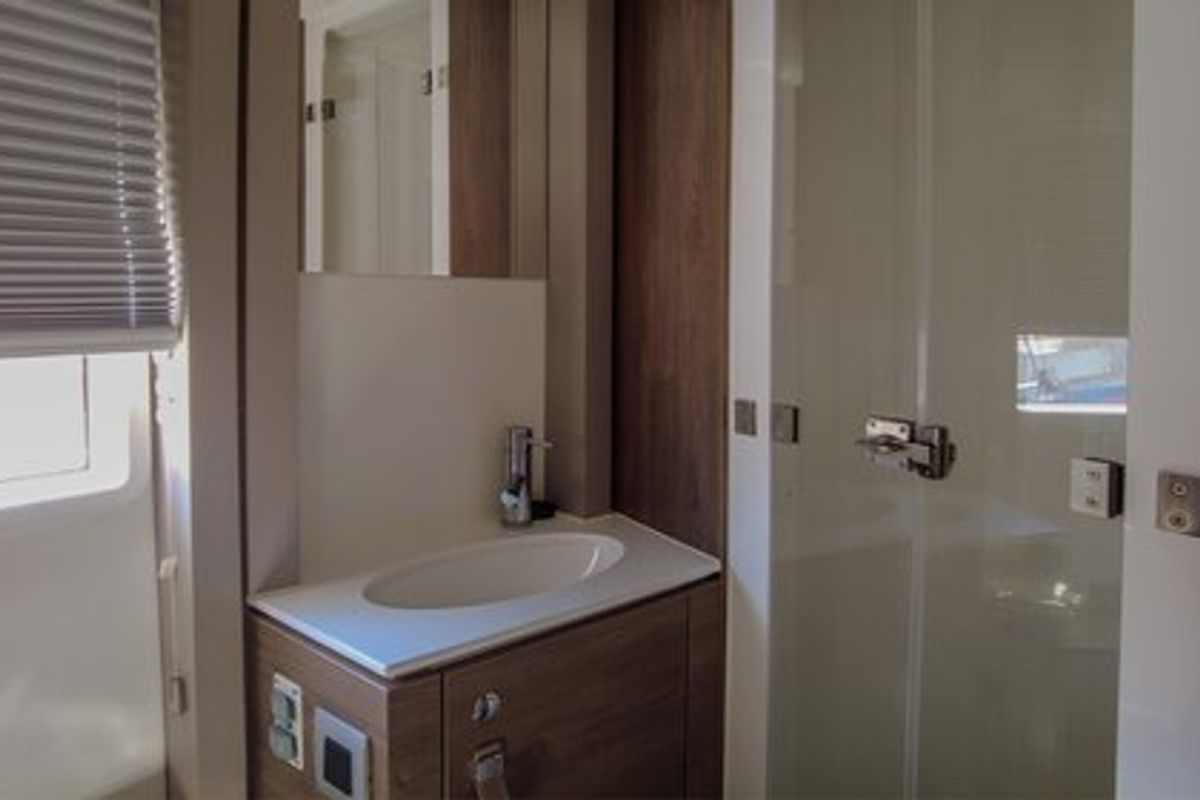 Galley of Seasight, a Bali 4.4 catamaran at Ajaccio, France
