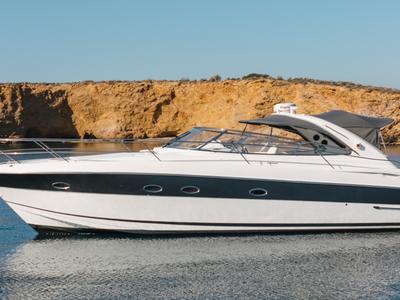 Exterior view of AEGEAN BLUE, a Bavaria 40 sailboat at Mykonos, Greece