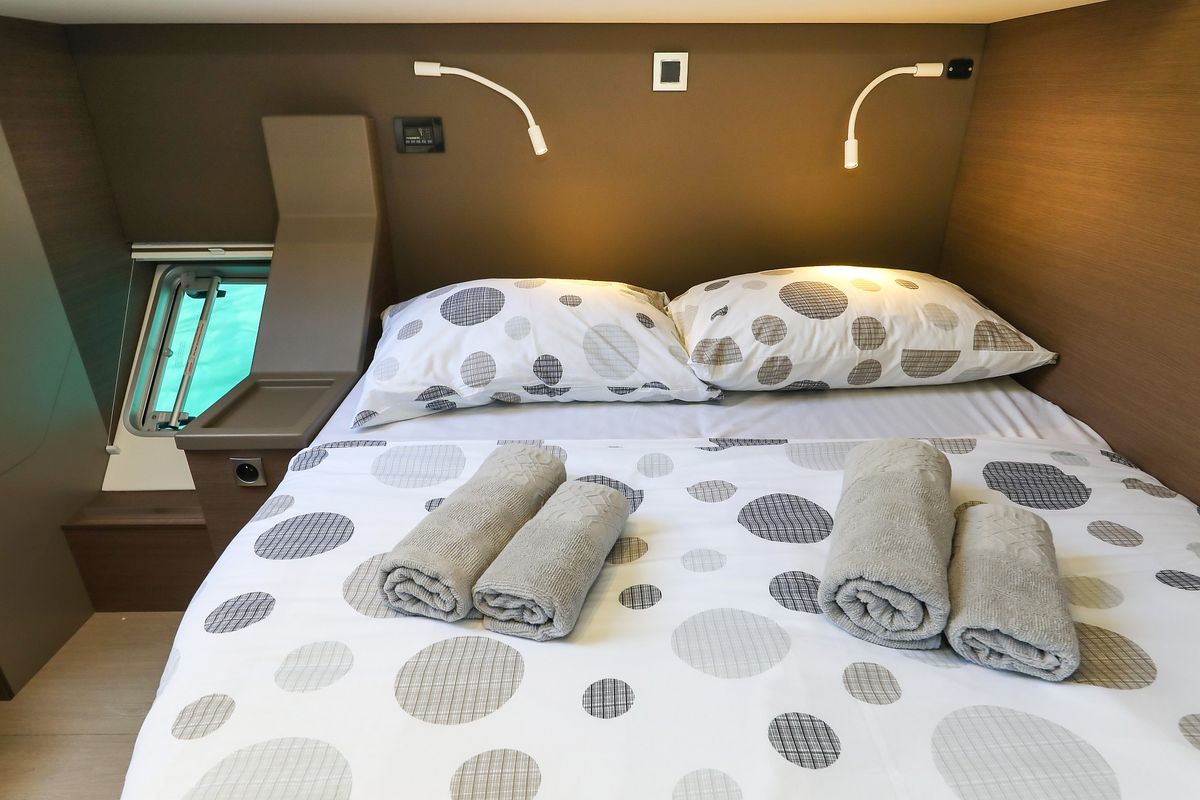 Cabin on Vaya Con Dios, a Bali 4.8 catamaran at Grad Kaštela, Croatia