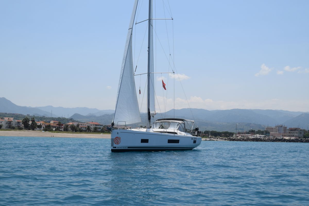 Exterior view of Irene, a Beneteau Oceanis 46.1 sailboat at Cannigione, Italy