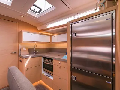 Galley of Bellatrix, a Dufour 470 sailboat at Grad Kaštela, Croatia