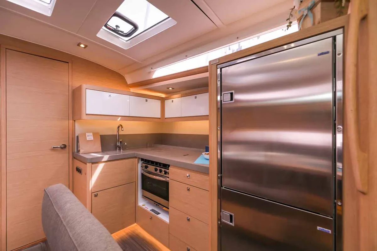 Galley of Bellatrix, a Dufour 470 sailboat at Grad Kaštela, Croatia