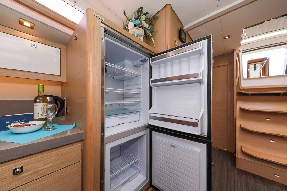 Galley of Bellatrix, a Dufour 470 sailboat at Grad Kaštela, Croatia