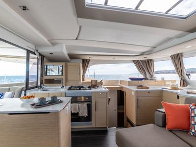 Galley of SKYWALKER, a Fountaine Pajot FP 44 catamaran at Seget Donji, Croatia
