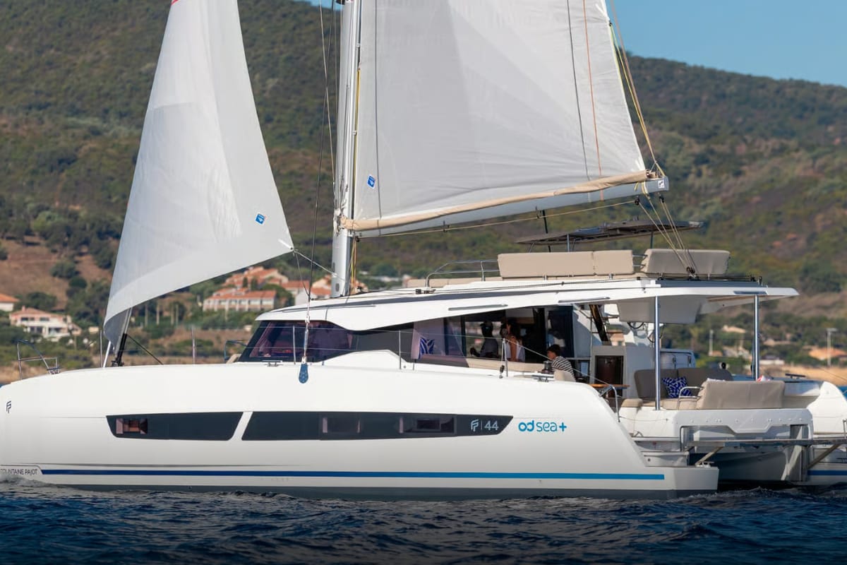 FP44 Lizzie, a Fountaine Pajot Fountain 44 catamaran at Seget Donji, Croatia