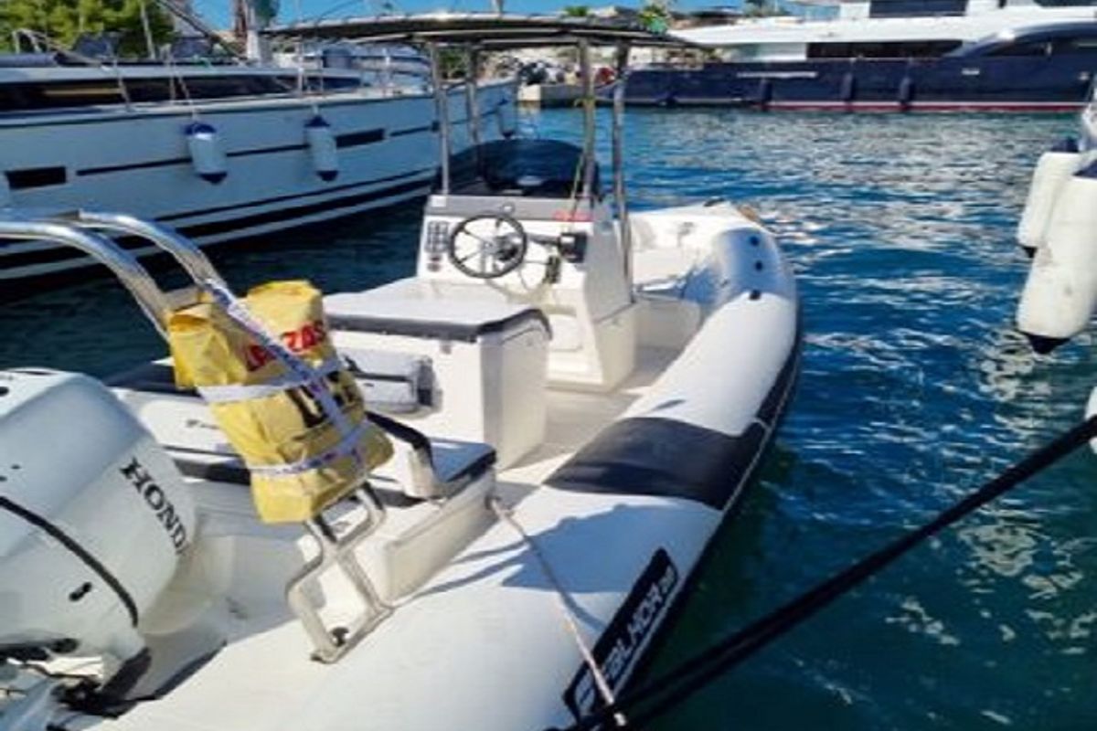 Deck of nn, a Falkor Boats Horvat i kćeri d.o.o. RIB Falkor 22 rib at Grad Šibenik, Croatia