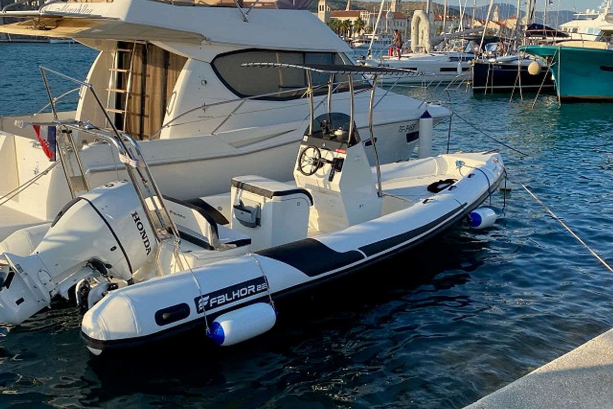 Exterior view of nn, a Falkor Boats Horvat i kćeri d.o.o. RIB Falkor 22 rib at Grad Šibenik, Croatia