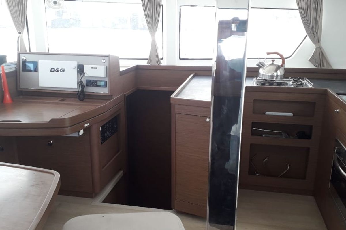 Galley of Uiara, a Lagoon 42 catamaran at Alameda, United States