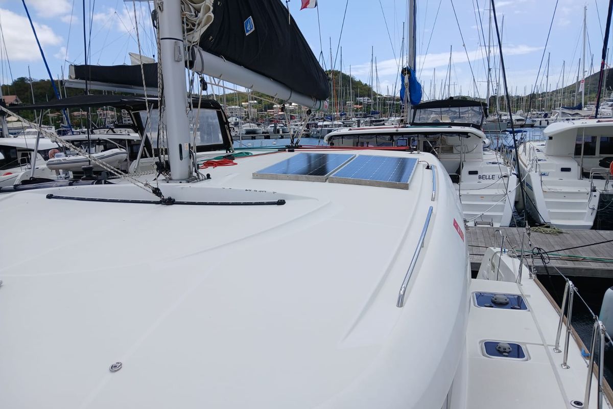 Deck of Uiara, a Lagoon 42 catamaran at Alameda, United States
