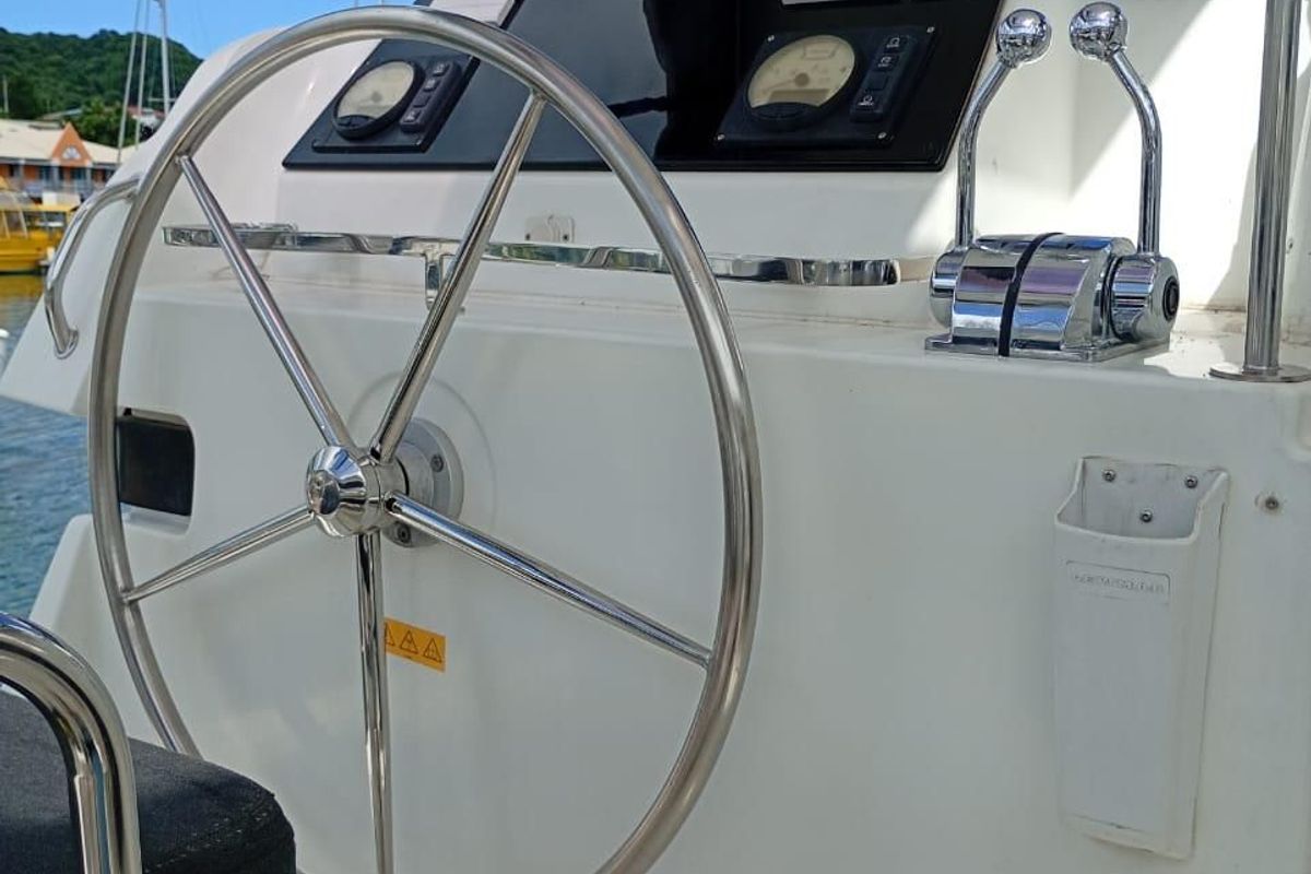 Cockpit of Uiara, a Lagoon 42 catamaran at Alameda, United States