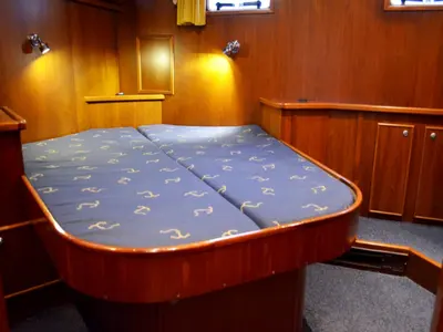 Cabin on Drait 48, a De Drait Renal 40 motorboat at Drachten, Netherlands