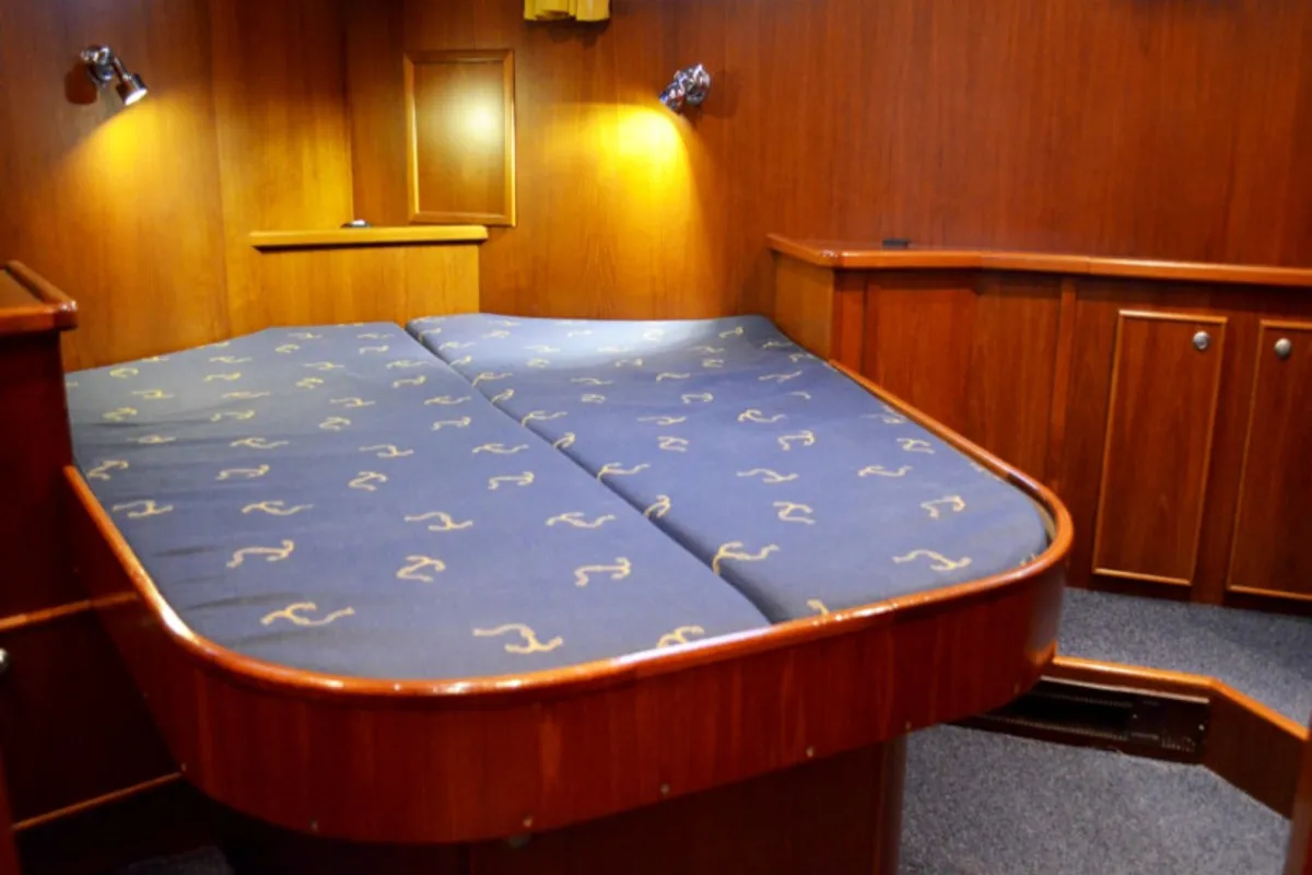 Cabin on Drait 48, a De Drait Renal 40 motorboat at Drachten, Netherlands