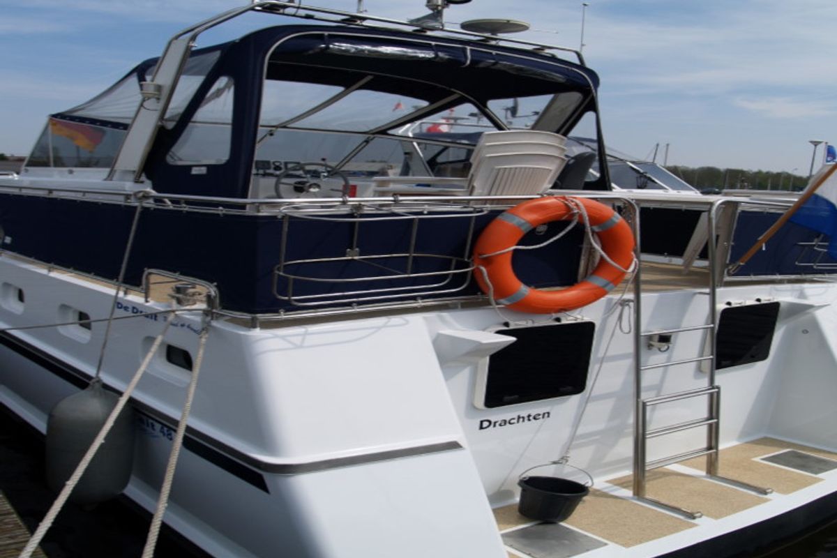 Exterior view of Drait 48, a De Drait Renal 40 motorboat at Drachten, Netherlands