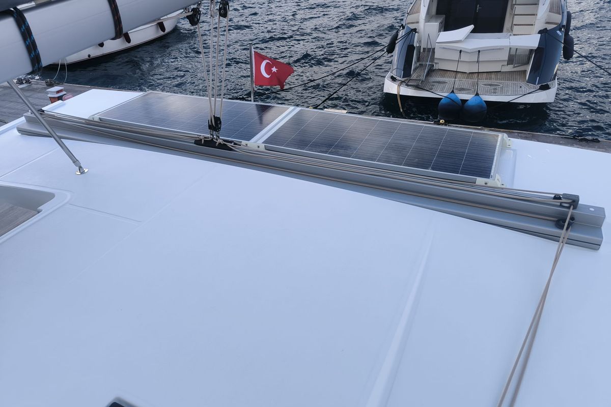 Arven, a Fountaine Pajot Isla 40 catamaran at Marmaris, Turkey