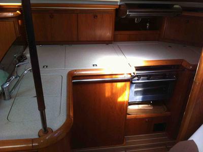 Galley of Idrea, a Jeanneau Sun Odyssey 49DS sailboat at Lavreotiki Municipal Unit, Greece