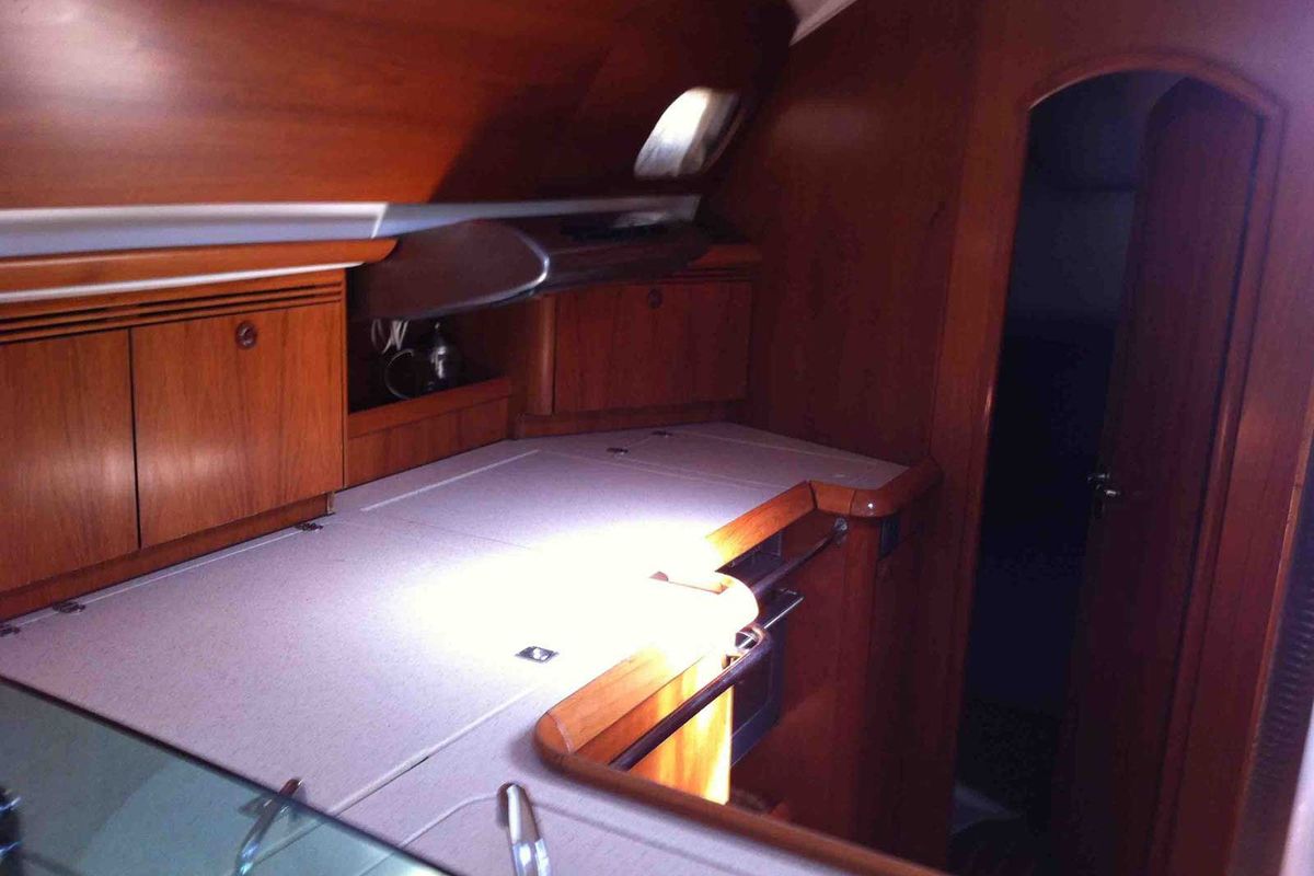 Galley of Idrea, a Jeanneau Sun Odyssey 49DS sailboat at Lavreotiki Municipal Unit, Greece