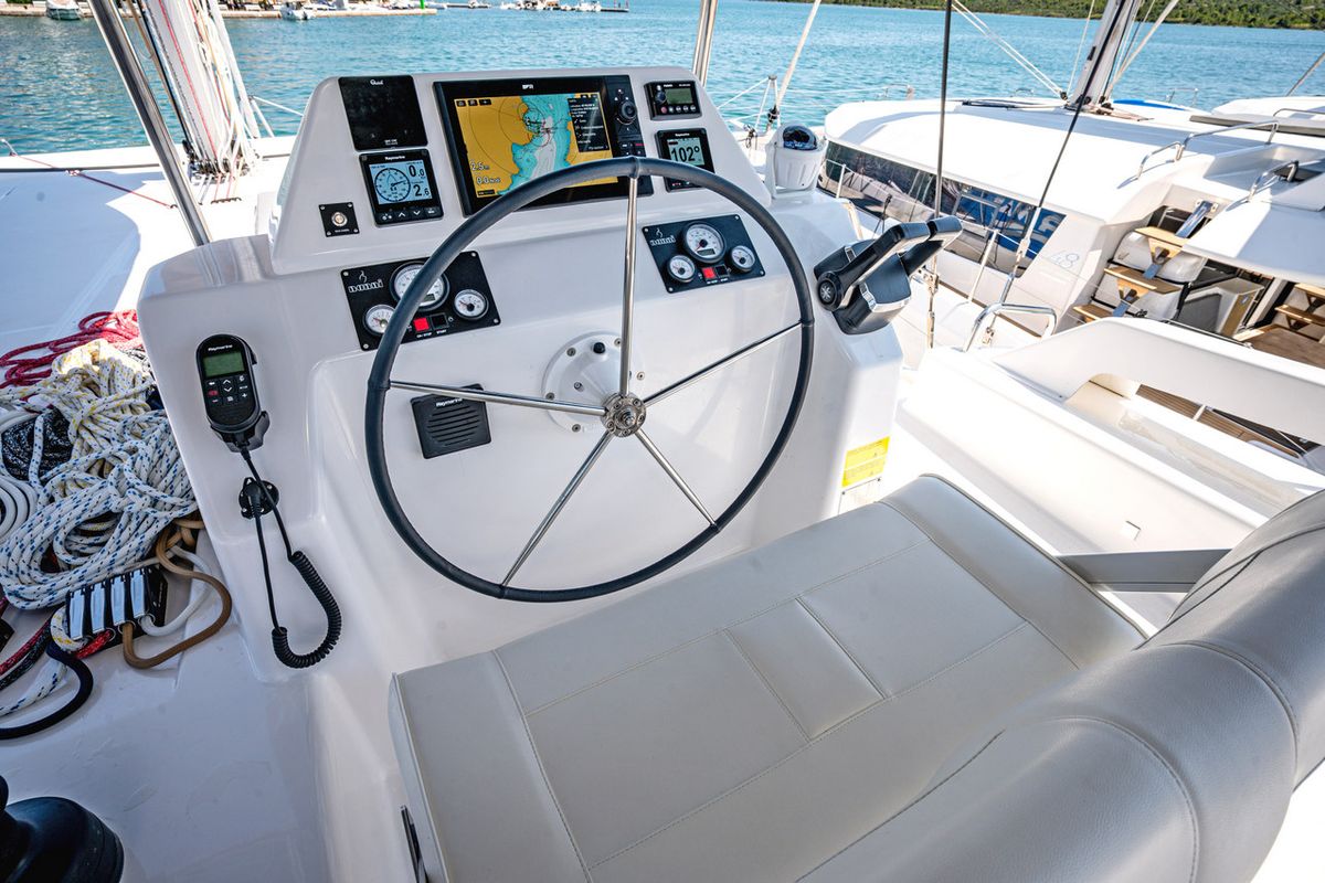 LoveMarine, a Dufour 48 Catamaran catamaran at Pirovac, Croatia