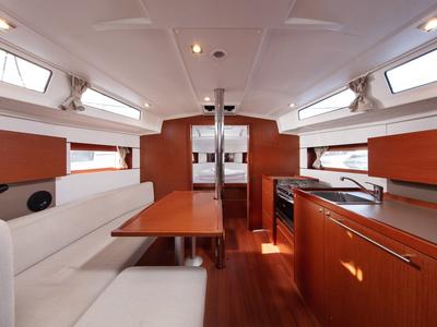 Salon of Anima Maris II, a Beneteau Oceanis 38.1 sailboat at Split, Croatia