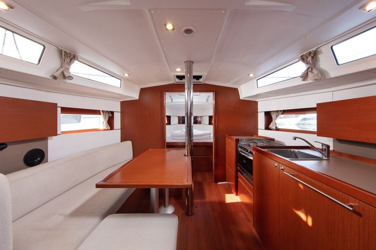 Salon of Anima Maris II, a Beneteau Oceanis 38.1 sailboat at Split, Croatia