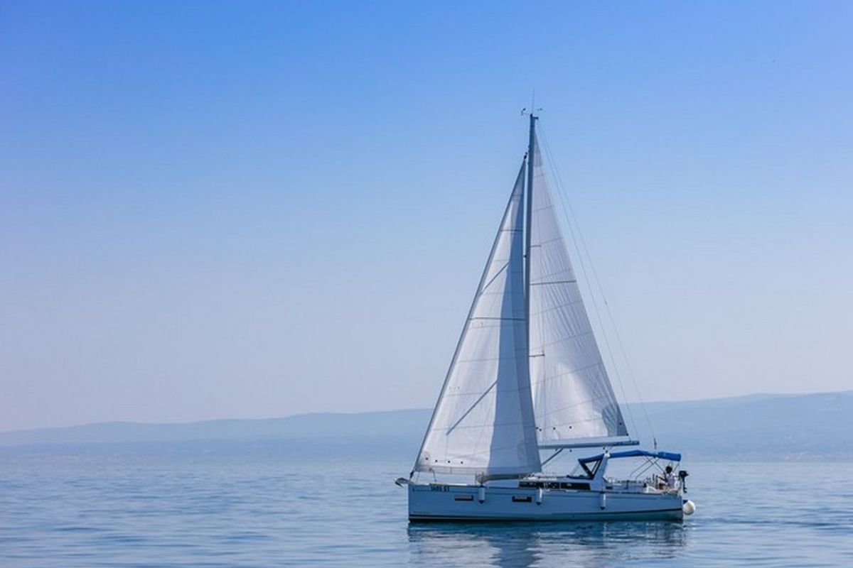 Exterior view of Anima Maris II, a Beneteau Oceanis 38.1 sailboat at Split, Croatia