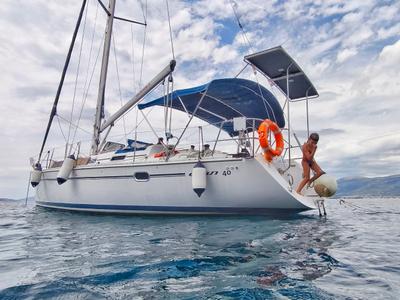 Deck of Classic, a Elan 40 sailboat at Split, Croatia