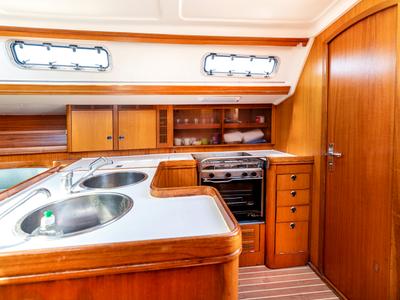 Galley of Classic, a Elan 40 sailboat at Split, Croatia