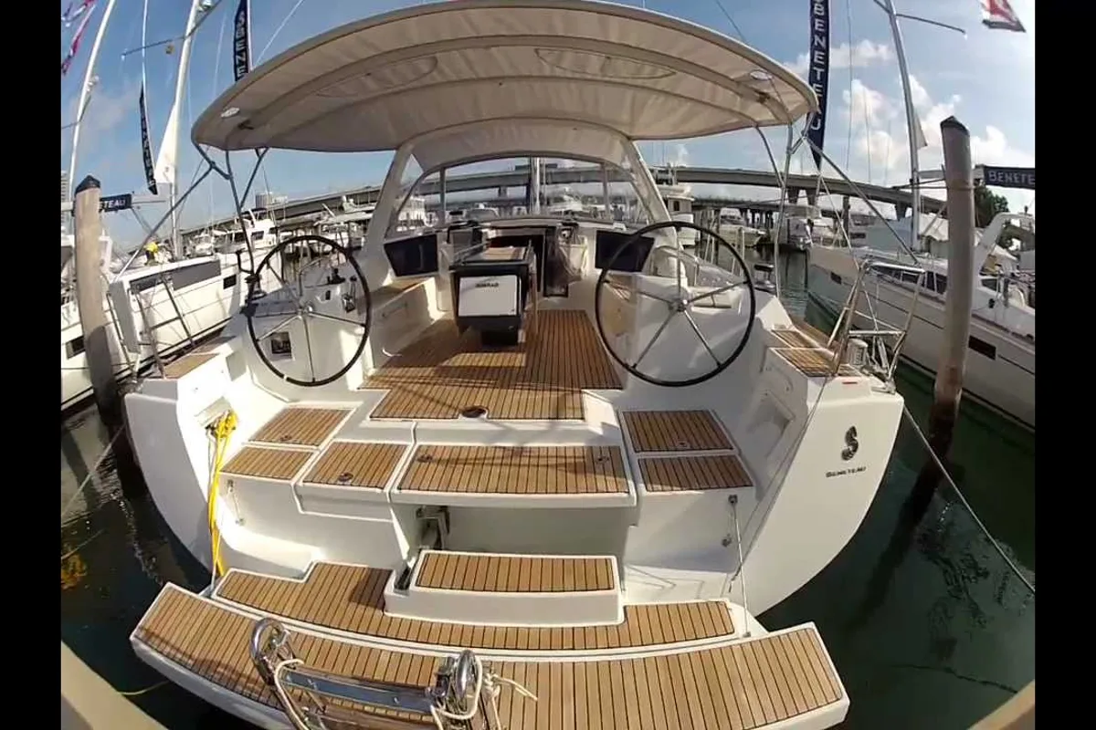 Cockpit of Megan, a Beneteau Oceanis 45 sailboat at Pa Khlok, Thailand