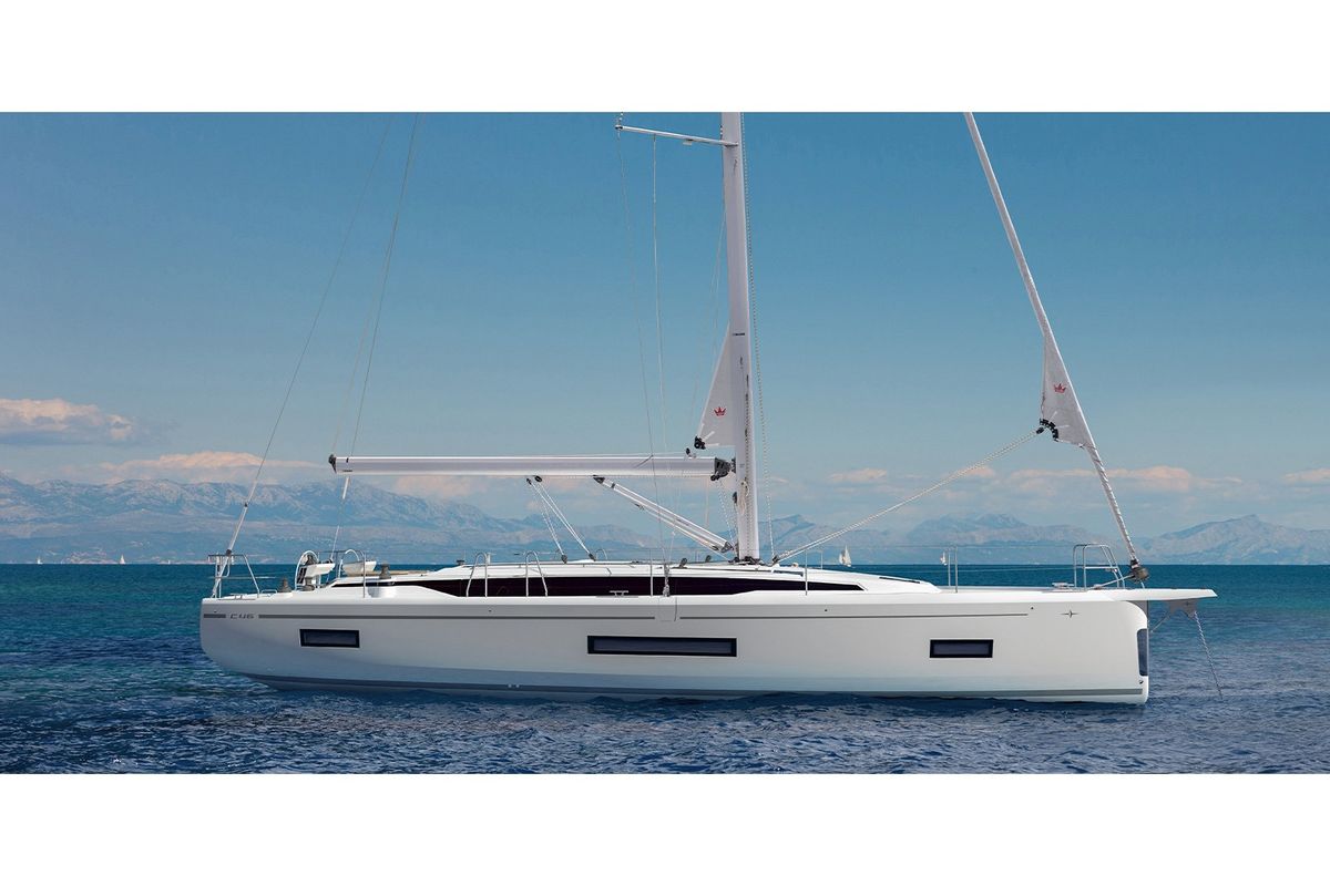 Exterior view of 461 OCEAN BOULEVARD, a Bavaria C46 sailboat at Municipal Unit of Apollonioi, Greece
