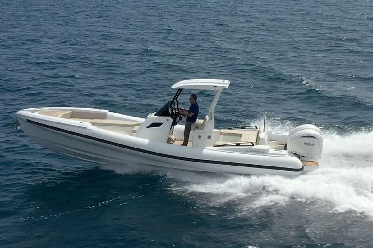 Exterior view of SuperRIB 9, a Gulet Super RIB 45 motorboat at Split, Croatia