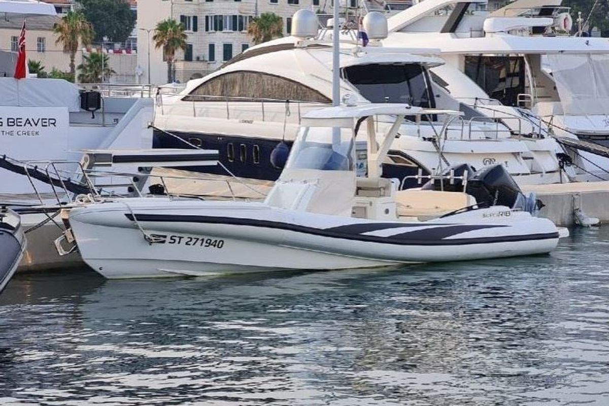 Exterior view of SuperRIB 9, a Gulet Super RIB 45 motorboat at Split, Croatia