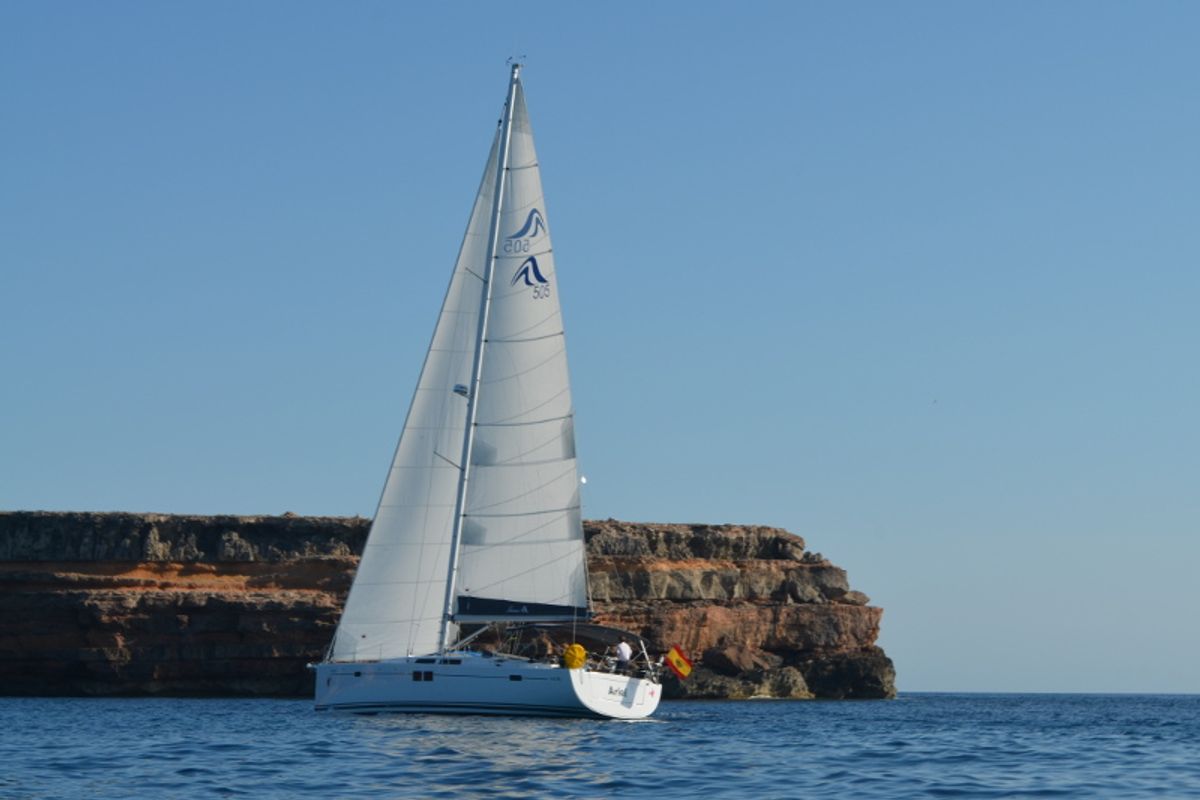 Ariel, a Hanse Yachts Hanse 505 sailboat at Ibiza, Spain