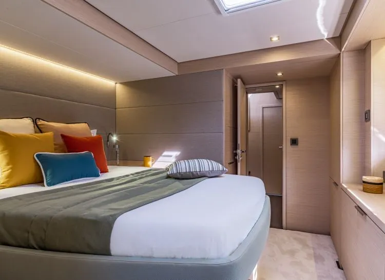 Cabin on Verina Star , a Lagoon 55 catamaran at Athens, Greece