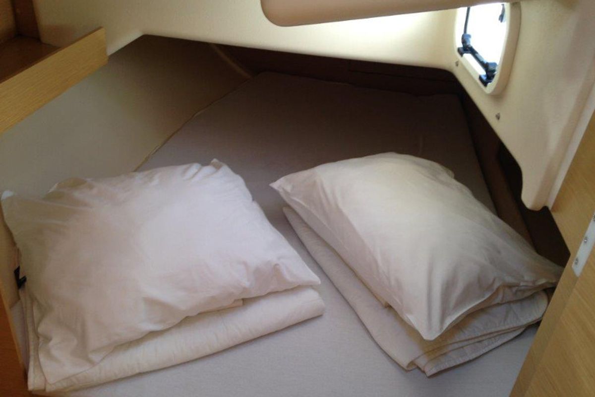 Cabin on Yankee, a Elan 350 sailboat at Grad Biograd na Moru, Croatia