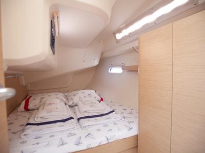Cabin on Atlas, a Hanse Yachts Hanse 388 sailboat at Marmaris, Turkey