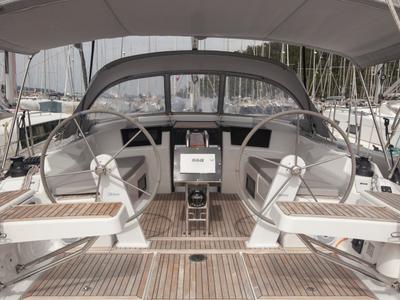 Cockpit of Atlas, a Hanse Yachts Hanse 388 sailboat at Marmaris, Turkey