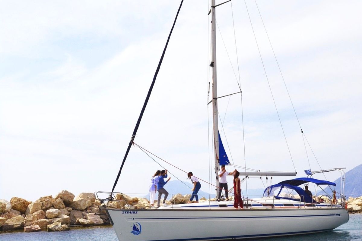 Exterior view of Giannis, a Bavaria 44 sailboat at Municipal Unit of Ellomenos, Greece
