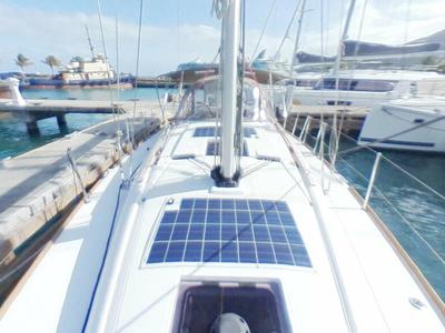 Deck of Carelli, a Jeanneau Sun Odyssey 389 sailboat at Road Town, British Virgin Islands