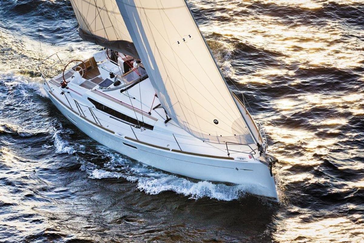 Exterior view of Carelli, a Jeanneau Sun Odyssey 389 sailboat at Road Town, British Virgin Islands